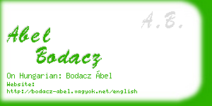 abel bodacz business card
